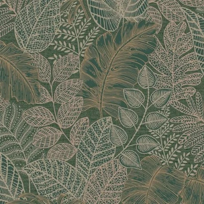 Image of Superfresco Easy Scattered Leaves Floral Forest Green wallpaper Blue intricate detailed design, Feature or 4 wall design Suitable for any room Cover small cracks