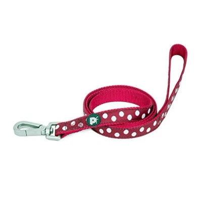 Image of Petface White Dots Pattern Dog Lead, Small, Cherry