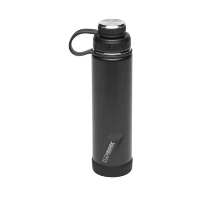 Image of ECOVESSEL Boulder 24oz Triple Insulated Stainless Steel Hot or Cold Drinking Bottle , Black Shadow