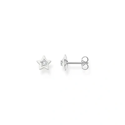 Image of THOMAS SABO Women Single ear stud with green stone silver 925 Sterling Silver, Cold Enamel H2270 496 6
