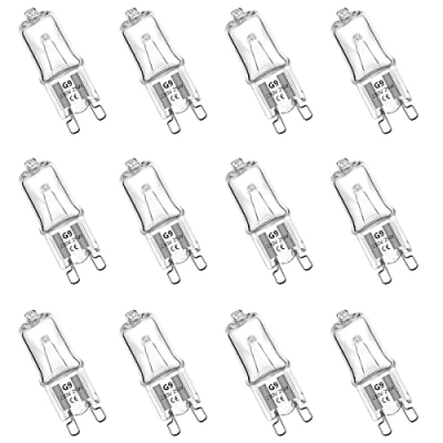 Image of BXXKXMC G9 Halogen Bulbs, 25W Light Bulbs,Dimmable 230V 2700K Warm White Bulb for Table Lamps, Cabinet Light, Oven, Replacement Capsule Bulbs Lamps