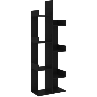 Image of vidaXL Book Cabinet Black 48x25.5x140 cm Engineered Wood
