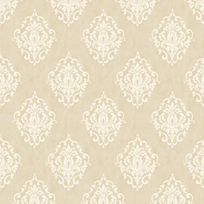 Image of MyTinyWorld Pack of 5 Dolls House Beige Floral Diamond Wallpaper Sheets