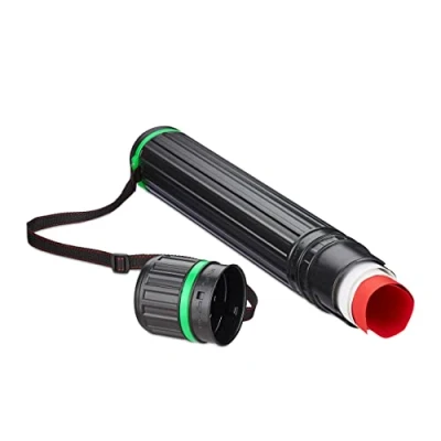 Image of Relaxdays Poster Tube, up to A0, for Drawings, Art &amp; Document Storage, Extendable, 64 100 cm, Adjustable Strap, Black