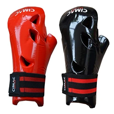 Image of Cimac Dipped Foam Punch Martial Arts Kickboxing Taekwondo Semi Contact Kids Adults Gloves (Black, XS)