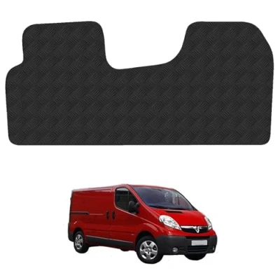 Image of Rubber Floor Mats for the Vauxhall Vivaro (2001 2014) UK Models Custom Van Accessory Tailored fit Heavy Duty, Waterproof &amp; Anti Slip Work with Clips