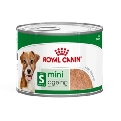 Image of Royal Canin Mini Ageing 8+ Wet Dog Food In Loaf Cans 12 x 195g