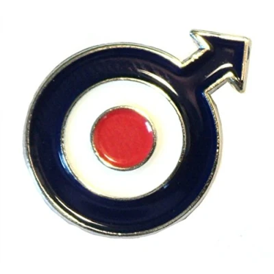 Image of Red White &amp; Blue RAF MOD Target Roundel Arrow Metal Enamel Badge