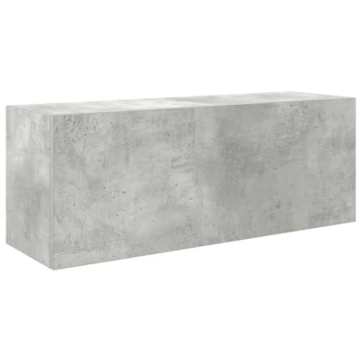 Image of vidaXL Bathroom Wall Cabinet Concrete Grey Engineered Wood, 80x25x30 cm, Multifunctional Storage Cupboard for Bathroom, Kitchen, Bedroom, or Living Room