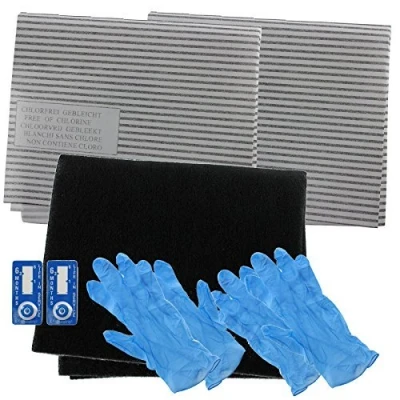 Image of SPARES2GO Universal Cooker Hood Carbon Grease Filter Complete Kit for Kitchen Extractor Fan Vent