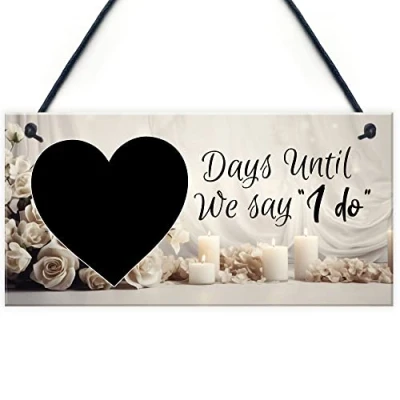 Image of Red Ocean Wedding Countdown Days Until We Say I Do Count Down Engagement Gifts Mr And Mrs To Be, Bride Husband Be Fiance