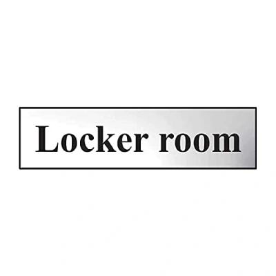 Image of Locker Room Sign Self Adhesive PVC Chrome Effect 200mm x 50mm