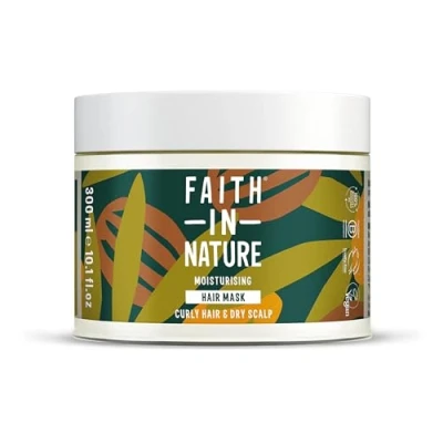 Image of Faith In Nature Organic Shea &amp; Argan Hair Mask, Moisturising for Curly Dry Scalp, Vegan Cruelty Free, No SLS, Silicones or Parabens, 300ml