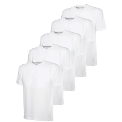 Image of BRAND KRUZE Womens T Shirt Casual Cotton Regular Fit Plain Tee Crew Neck Top Short Sleeve KZLTS141 Tshirt White XL (5 Pack)
