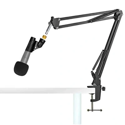Image of SM57 Mic Stand with Pop Filter Microphone Boom Arm Windscreen Foam Compatible Shure LC Cardioid Dynamic by YOUSHARES