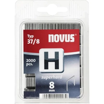 Image of Novus Feindrahtklammern H Typ 37/8 superhart Fine Wire clamp, Type 37, Pieces, 042 0370, Dimensions (L x W) 8 mm 10.6 mm, 2000 STK