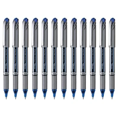 Image of Pentel Energel Plus Roller Ball Pen (Medium) Blue (Pack of 12)