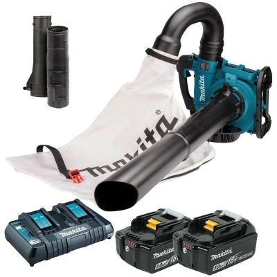 Image of Makita DUB363PT2V Twin 18V (36V) Li ion LXT Brushless Blower Complete with 2 x 5.0 Ah Batteries and Port Charger