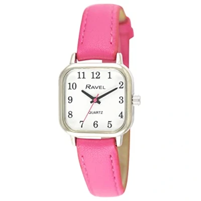 Image of Ravel Women&#039;s Square Brighter Days Silver Tone Watch Analogue Quartz R0141.05.2 Fuschia Pink