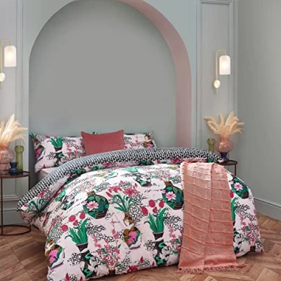 Image of furn. Ishiko Double Duvet Cover Set, Cotton, Polyester, White