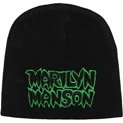 Image of Marilyn Manson Logo Unisex Beanie Black, 100% polyacrylic,