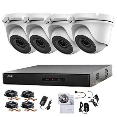 Image of HIKVISION HIWATCH 4CH DVR CCTV KIT SECURITY SYSTEM &amp; 4X TVI 1080P FULL HD WHITE DOME CAMERAS 20M IR NIGHT VISION EASY P2P 1TB HDD