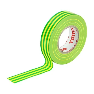 Image of 3x TIMCO PVC Insulation Tape Green &amp; Yellow Stripe ITGYSTRIPE Pack of 10