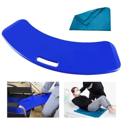 Image of LOSCHEN Transfer Board,Patient Slide Assist Device for Transferring Patient or Handica from Wheelchair to Bed,Toilet,Tub,Car Board with Tubular Sheet（Blue）