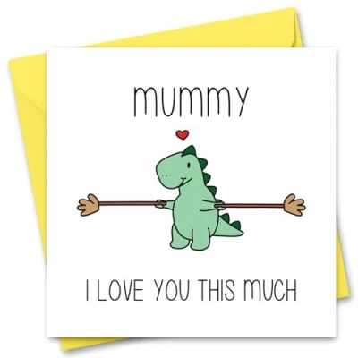 Image of Mothers Day Card Cute Thoughtful Happy Mother&#039;s For Mum Mummy From Son or Daughter Love You This Much (Mummy)