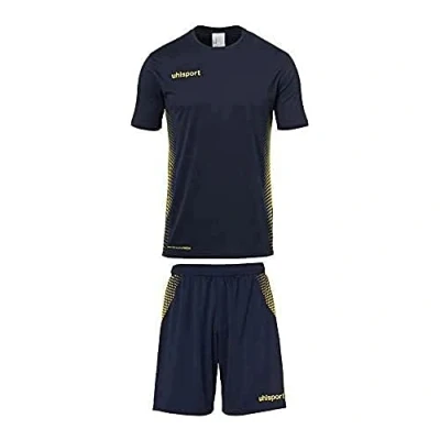 Image of Uhlsport Men Score Kit Jersey and Shorts Set Marine/Fluo Yellow, 3X Large