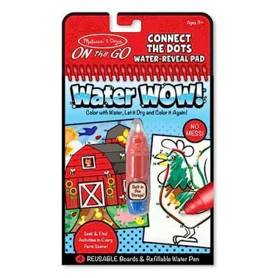 Image of Melissa &amp; Doug Water WOW! Farm Magic Painting Books with Pens Colouring for Children Age 3 4 5 6 7 Travel Toys Toddlers on Plane Activities Kids Activity Packs