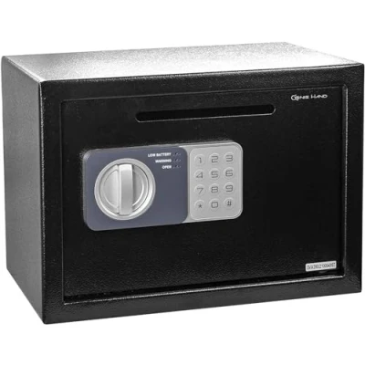 Image of Genie Hand Electronic Home Safe with Key and Combination Lock, High Security Money Box for Cabinet B Class Lock Anti Bounce Technology