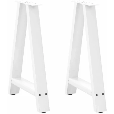Image of vidaXL Dining Table Legs A Shaped 2 pcs White 60x(72 73) cm Steel