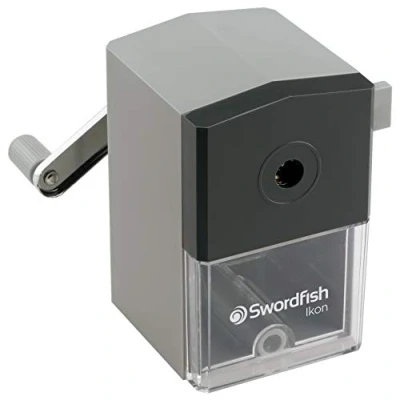 Image of Swordfish ‘Ikon’ Desktop Manual Pencil Sharpener with Replaceable Helical Blade and Auto Stop Function [40100]