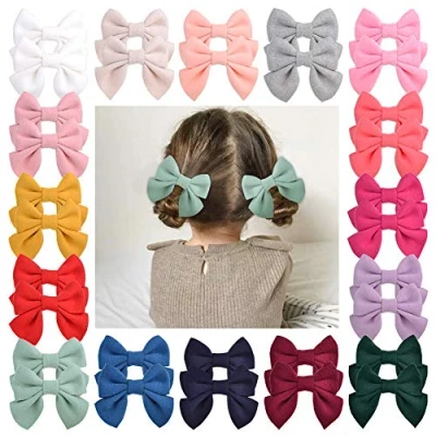 Image of choicbaby 32Pcs Baby Hair Clips 3.5 Inches Girls Bows Alligator Ribbon Care Grosgrain Barrettes Accessories for Toddlers Infants Kids ﻿