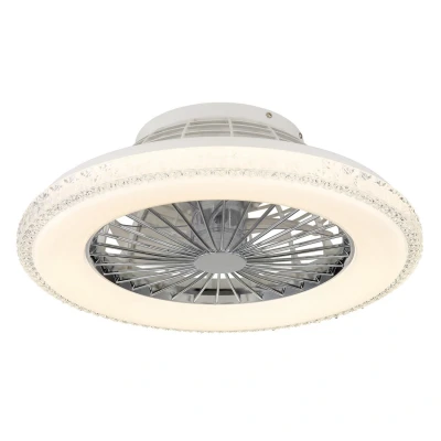 Image of Corusso Ceiling Fan Chrome LED Dimmable 3000 6500K Remote Control Timer