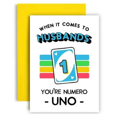 Image of Huxters Birthday Card for Husband Your Numero Uno Funny Him 14.8cm (Husband)