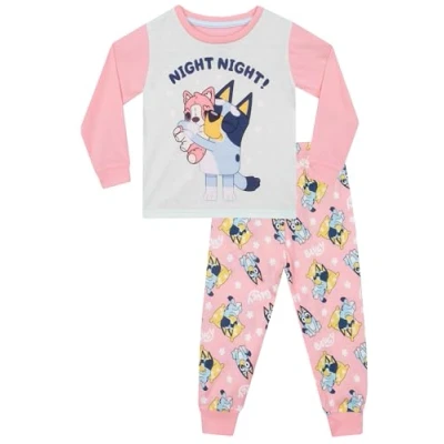 Image of Bluey Pyjamas Night Long Sleeve Girls Girls&#039; Pyjama Sets Pink 6 7 Years
