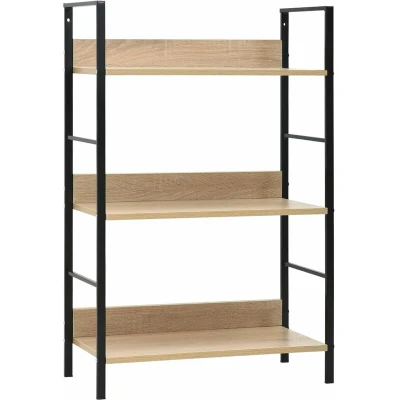Image of vidaXL 3 Layer Book Shelf Oak 60x27.6x90.5 cm Engineered Wood