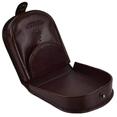 Image of Mens Classic Leather Tabbed Coin Tray by Visconti; Monza Collection Gift Boxed