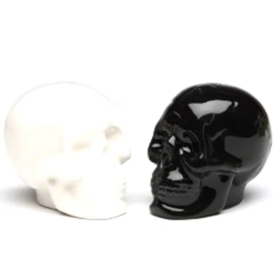 Image of Salt &amp; Pepper Shakers SET SKULL S&amp;P New Ceramic Kitchen Gifts 7470