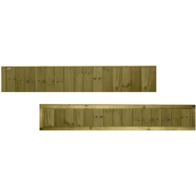 Image of Premier Garden Supplies ULTIMATE Tongue &amp; Groove Fence Panel Width: 6ft (183cm) x Height: 1ft (30cm) Vertical Smooth Planed T&amp;G Fully Framed Strong Boundary Fencing Panels with Capping