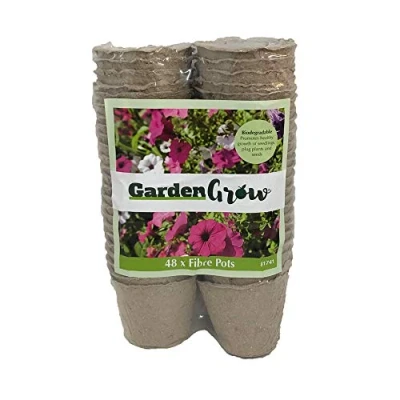 Image of Thompson &amp; Morgan Biodegradable Plant Fibre Seed Pots for Seeds, Seedlings Cuttings, An Eco friendly Alternative to Plastic, 48 x 6cm (48)
