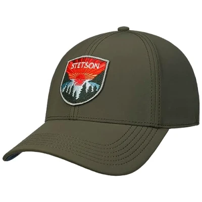 Image of Stetson Sunset Cap Women/Men Baseball Snapback, with Peak, Peak Summer Winter Spring Autumn One Size Olive