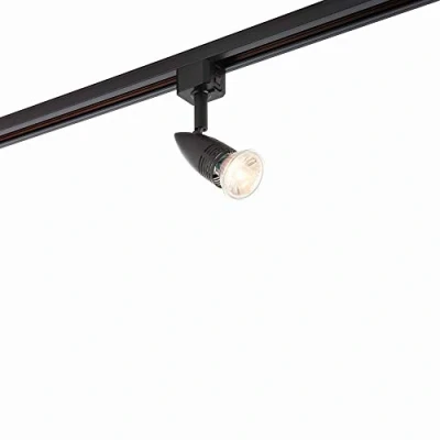 Image of Conor Multi Directional Matt Black Finish Mains Track GU10 LED Compatible Adjustable Spotlight Head Lighting