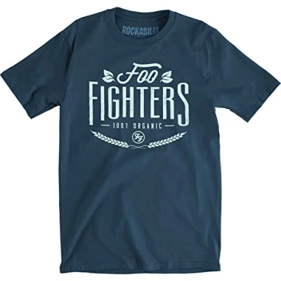 Image of Foo Fighters 100% Organic T Shirt Dark Blue S