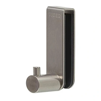 Image of Tiger Rhino Shower enclosure, Towel hook 6 8 mm, Brushed stainless steel, 37x16x61mm