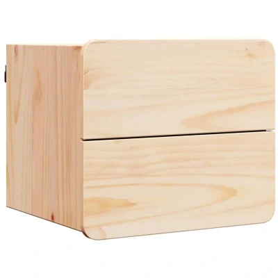 Image of vidaXL Bedside Table with Drawer Brown 39 x 34 33 cm Solid pine wood