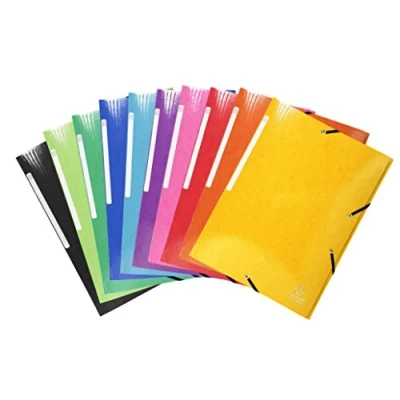 Image of Exacompta Ref 55929E Iderama Collection Elasticated 3 Flap Folder Suitable for A4 Documents, 600gsm Glossy Coated Pressboard, FSC Certified Assorted colours (Pack of 25)