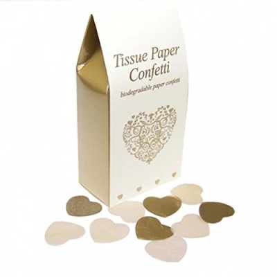 Image of Gold &amp; Ivory Hearts Confetti Box